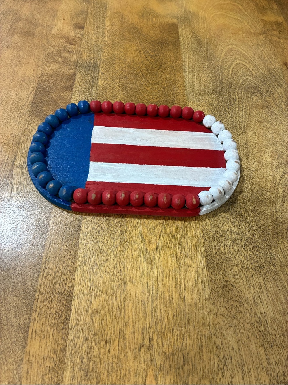 Patriotic Beaded Tray
